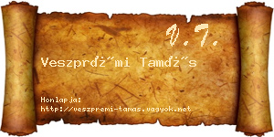 Veszprémi Tamás névjegykártya